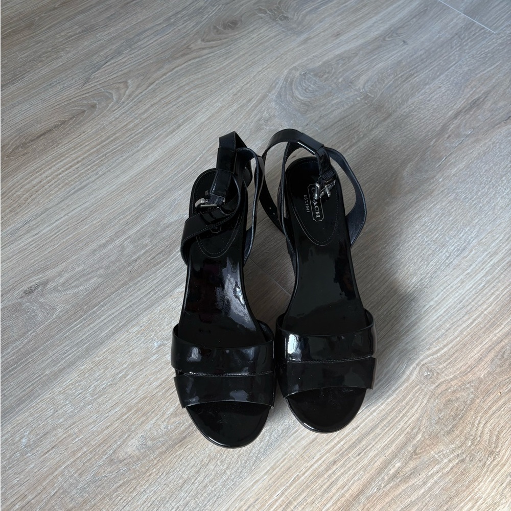 Coach Black Patent Leather Heels